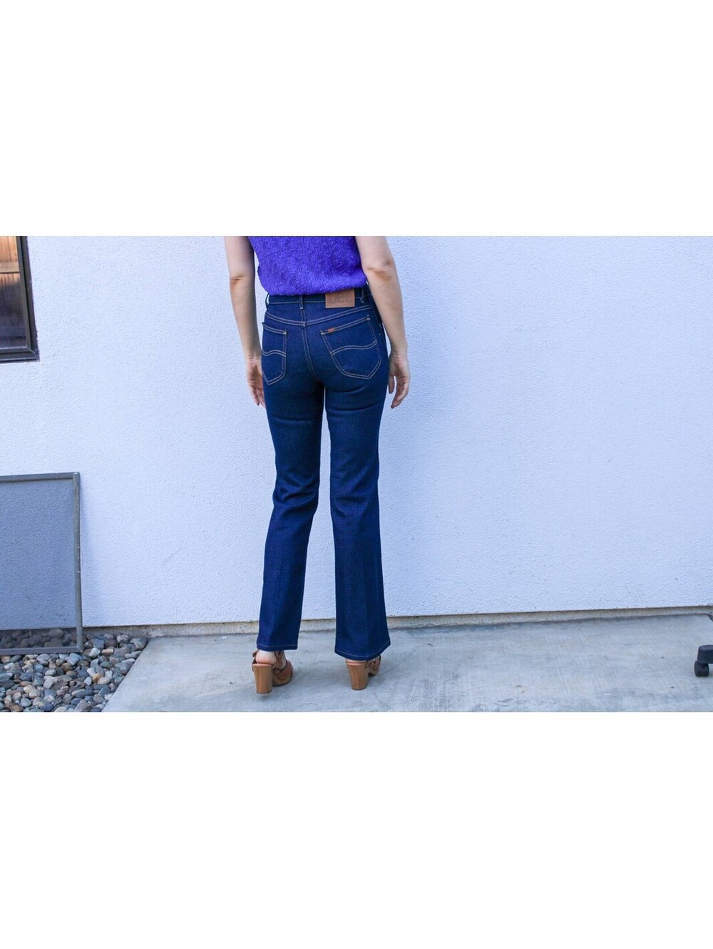 Vintage 70's Disco Lee Women's Dark Wash Jeans Flare Bootcut NOS 28" 29"